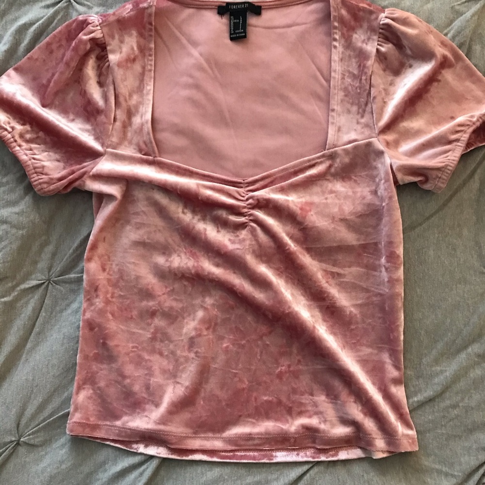 Pink velvet top